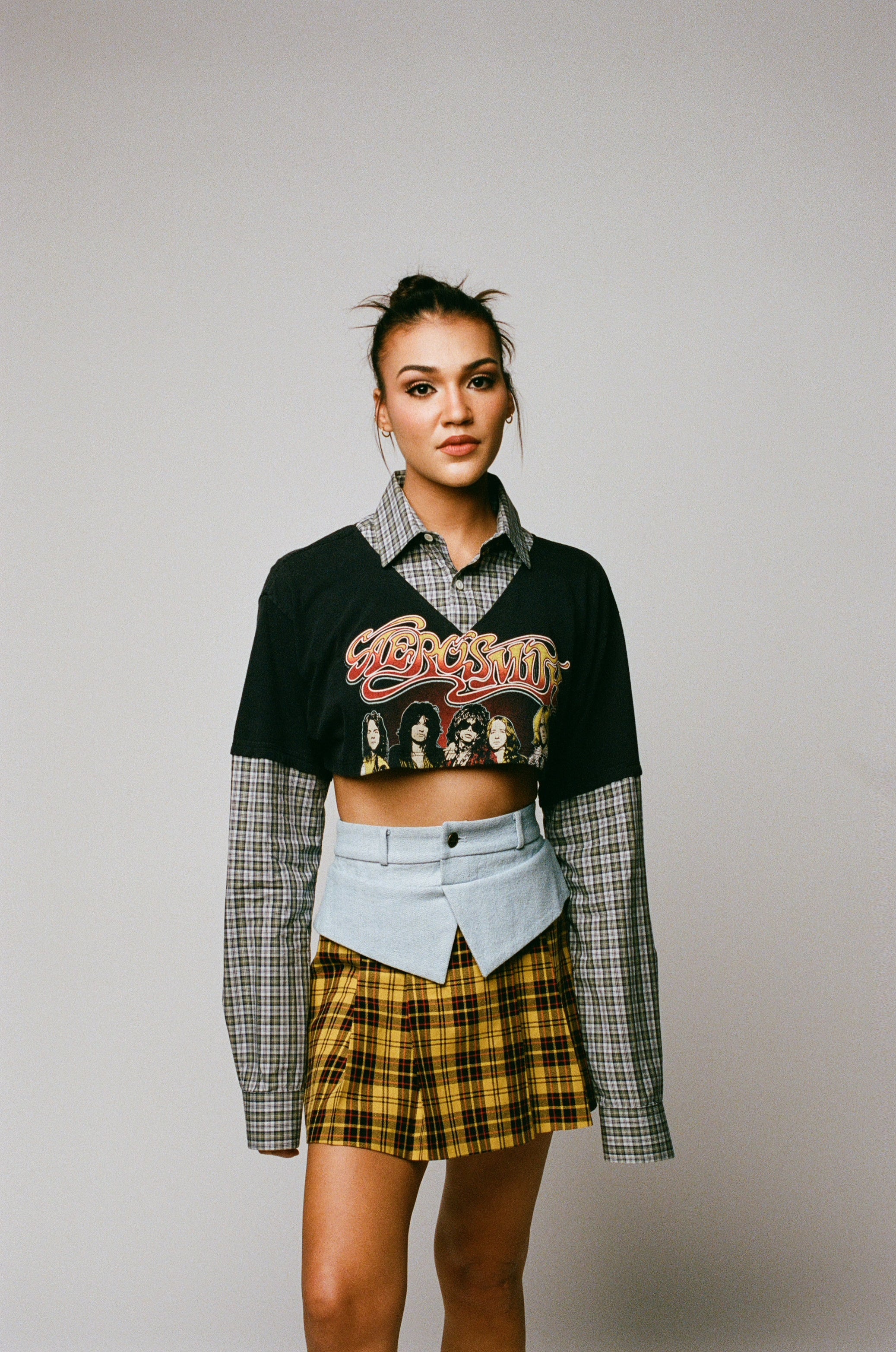 ROCK ME Upcycled Long Sleeve Crop Top